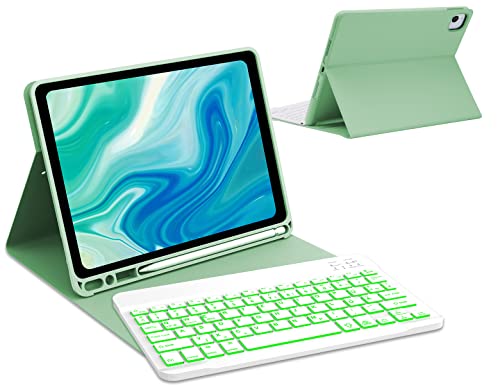 IVEOPPE Ipad air 5 Hülle mit Tastatur 2022, ipad Air Tastatur fur iPad Air 4 2020 10.9" /iPad 11 Pro 11", ipad pro 11 Tastatur Magnetisch Abnehmbarer QWERTZ Bluetooth Tastatur Schutzhülle, Grasgrün von IVEOPPE