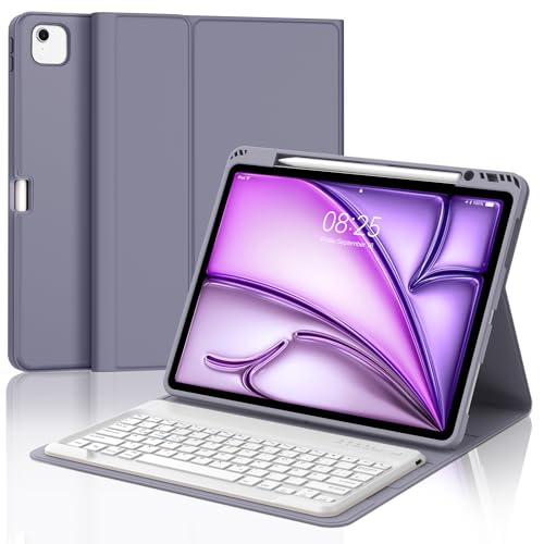 IVEOPPE Tastatur für iPad Air 13 (2025/2024), Hülle mit Tastatur für iPad air 13 Zoll M3/M2, Magnetisch Bluetooth QWERTZ Keyboard für Air 13" 2025 M3/2024 M2, Lila von IVEOPPE