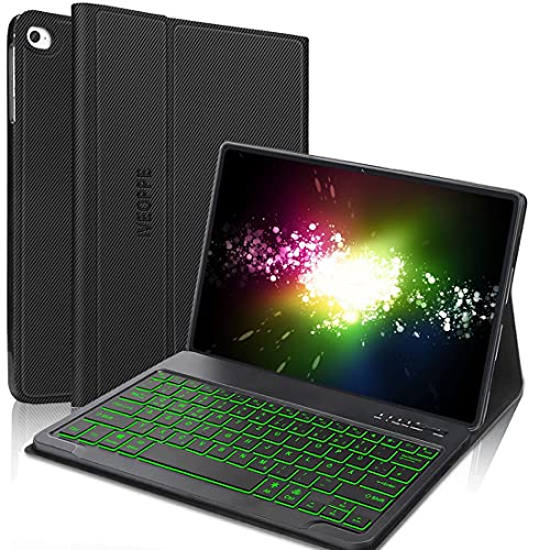 IVEOPPE Tastaturhülle Kompatibel mit iPad Mini 5 (5. Generation 2019) / iPad Mini 4/3/2/1, iPad Tastaturhülle 7 Farben Hintergrundbeleuchtete Bluetooth-Tastatur Magnetic Slim Cover (Schwarz) von IVEOPPE