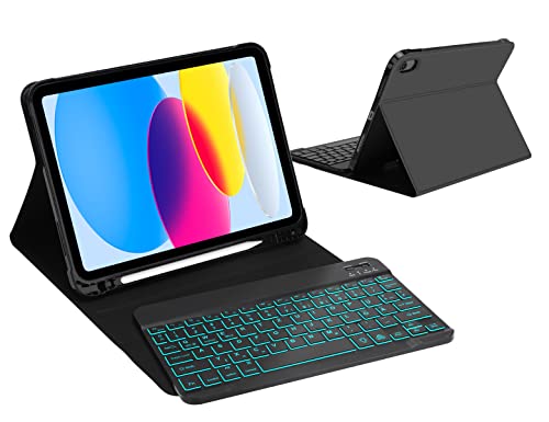 IVEOPPE iPad 10. Generation Tastatur Hülle für iPad 10,9 Zoll, Schutzcase mit Pencil Halter,Magnetisch Abnehmbarer Notebook-ähnlicher Tastatur, Deutsches QWERTZ-Layout, Grau von IVEOPPE