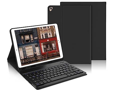 IVEOPPE Tastatur iPad 9. Generation, iPad 10.2" Tastatur mit Hülle (iPad 9./8./7. Generation), Magnetisch Abnehmbarer mit QWERTZ Tastatur für iPad Air 3 und iPad Pro 10.5, Schwarz von IVEOPPE