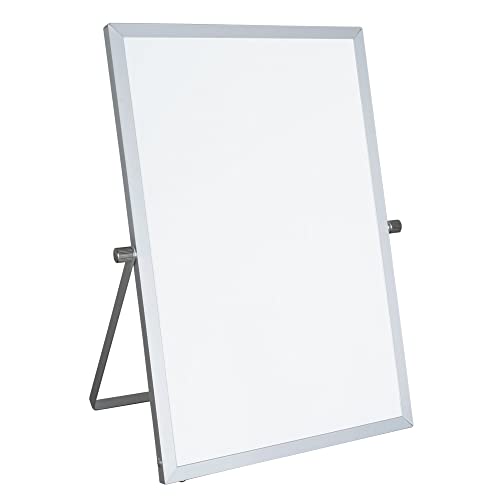 IVOL Mini Whiteboard - Klein - Zweiseitig beschreibbar und mit verstellbaren Standfüßen für den Schreibtisch (30 x 20 cm) von IVOL