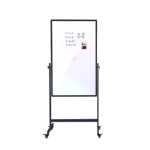 IVOL Mobiles Whiteboard - Schwarz lackierter Stahl - Doppelseitig - Magnetisch & Höhenverstellbar - 80x120 cm IVOL Mobiles Whiteboard - Schwarz lackierter Stahl - Doppelseitig - Magnetisch & Höhenverstellbar - 80x120 cm von IVOL