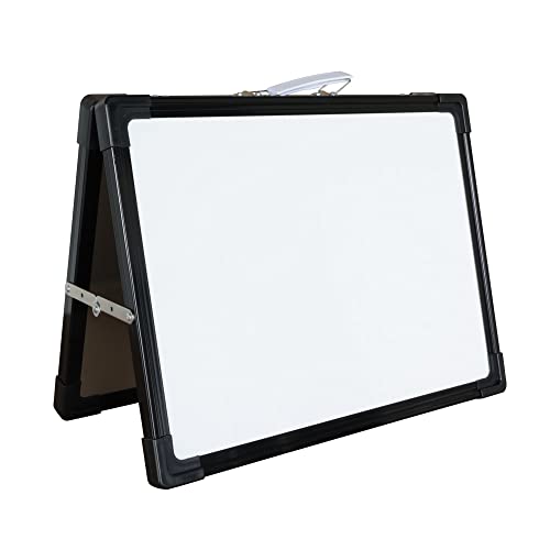 IVOL Tragbares Whiteboard - 30 x 40 cm - Beidseitig beschreibbar - Tragbare Magnettafel mit Tragegriff und Alu-Rahmen (Schwarz) von IVOL