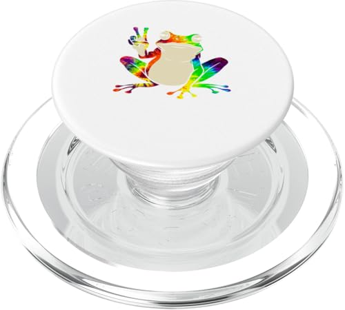 Batik-Frosch-Friedenszeichen, Hippie oder Jungen und Mädchen, Kinder PopSockets PopGrip für MagSafe Batik-Frosch-Friedenszeichen, Hippie oder Jungen und Mädchen, Kinder PopSockets PopGrip für MagSafe von IVRY