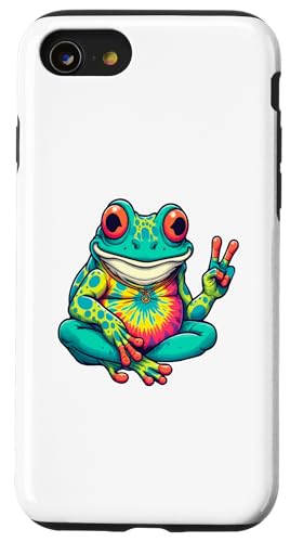 Hippie Tie-Dye Frosch Peace Zeichen Hippie für Männer Frauen Kinder Hülle für iPhone SE (2020) / 7 / 8 von IVRY