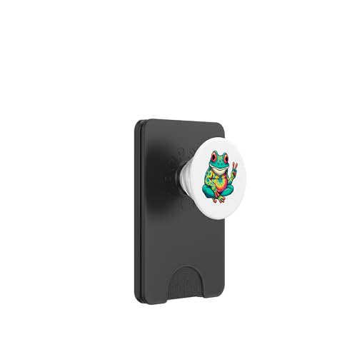 Hippie Tie-Dye Frosch Peace Zeichen Hippie für Männer Frauen Kinder PopSockets PopWallet für MagSafe von IVRY