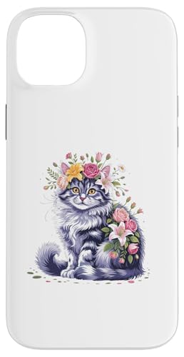 Katze Blume Floral Cute Kitten Grafik für Männer Frauen Kinder Hülle für iPhone 14 Plus von IVRY