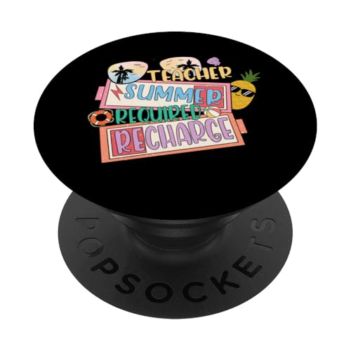 Lehrer Summer Recharge Required Last Day School Women Funny PopSockets Klebender PopGrip von IVRY