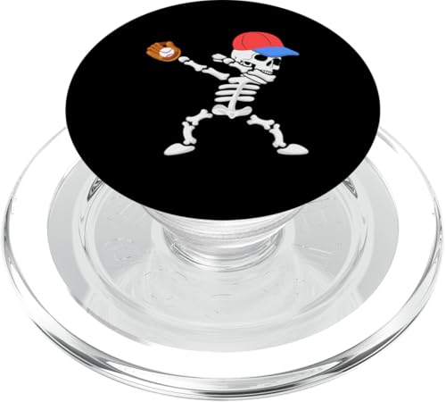 Lustiger Dabbing Skelett Baseball Halloween Spieler Catcher PopSockets PopGrip für MagSafe von IVRY