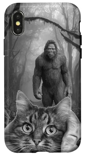 Lustiges Katzen-Selfie mit Bigfoot UFO | Lustige Sasquatch-Katze Hülle für iPhone X/XS Lustiges Katzen-Selfie mit Bigfoot UFO | Lustige Sasquatch-Katze Hülle für iPhone X/XS von IVRY