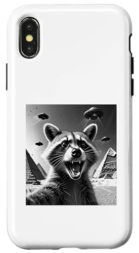 Lustiges Waschbär-Selfie mit UFOs Waschbär UFO für Männer und Frauen Hülle für iPhone X/XS Lustiges Waschbär-Selfie mit UFOs Waschbär UFO für Männer und Frauen Hülle für iPhone X/XS von IVRY