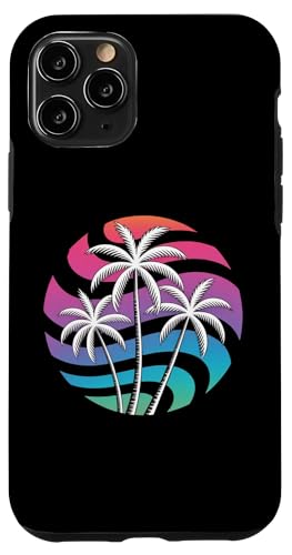 Sommer Strand Palme Retro Vintage Sonnenuntergang Tropische Grafik Hülle für iPhone 11 Pro von IVRY