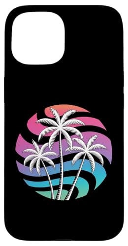 Sommer Strand Palme Retro Vintage Sonnenuntergang Tropische Grafik Hülle für iPhone 15 von IVRY