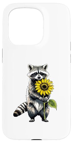 Waschbär hält Sonnenblume Süße Blume Muttertag Waschbär Hülle für iPhone 15 Pro Waschbär hält Sonnenblume Süße Blume Muttertag Waschbär Hülle für iPhone 15 Pro von IVRY