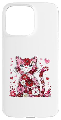 Weihnachtskatze in Wildblumen Cottagecore Ästhetischer Katzenliebhaber Hülle für iPhone 15 Pro Max von IVRY
