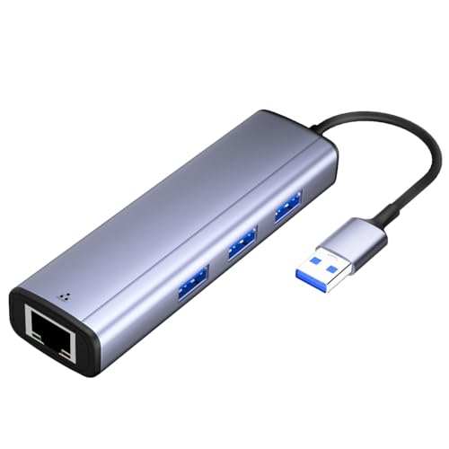 Adattatore da USB 3.0 a Ethernet, IVSHOWCO hub multiporta USB 4 in 1 Con rete RJ45 1 Gigabit, 3 Porte USB 3.0, hub USB 3.0 compatibile Con MacBook Air 2017 Mac ChromeBook Surface Acer Lenovo Dell von IVSHOWCO