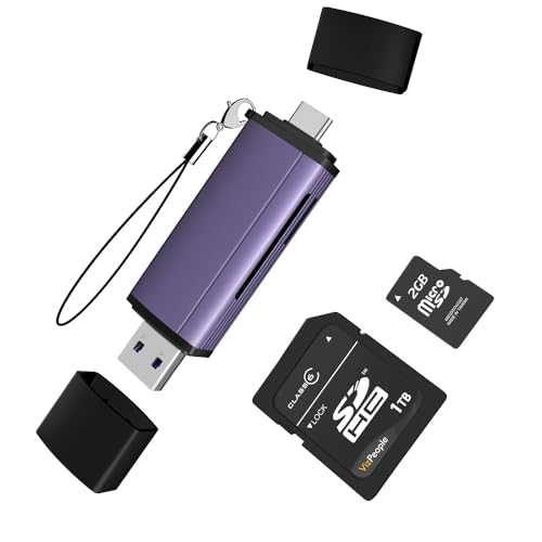 SD-Kartenleser, 2-in-1 USB 3.0/USB-C Speicherkartenleser-Adapter mit Zwei Anschlüssen – unterstützt SD/Micro SD/SDXC/SDHC/MMC/RS-MMC/UHS-I, kompatibel mit MacBook Pro, iPad Pro, iPhone15. von IVSHOWCO