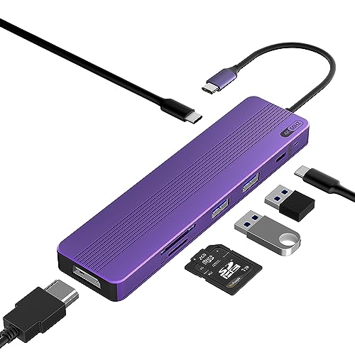 USB C HUB 7 IN 1, Typ C auf HDMI Adapter mit 4K@60HZ 60W PD, 2 USB-A 3.0.USB C 3.0, Micro SD und SD Kartenleser, Docking Station für MacBook Air, MacBook Pro, ipad, iPhone 15 von IVSHOWCO