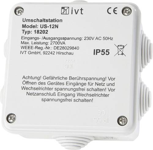 IVT Umschaltstation US-12N 2760 VA 18202 130mm x 130mm x 60mm Passend für Modell (Wechselrichter):U von IVT