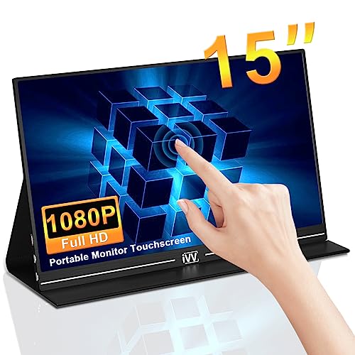 Portable Monitor, Portable Monitor Touch, 15.6 Inch, IPS Screen, 1920 x 1080 Full HD with HDMI, Type-C, USB-C Connection for Laptop, MacBook Pro, Raspberry Pi, Xbox, PS4 with Protective Case von IVV