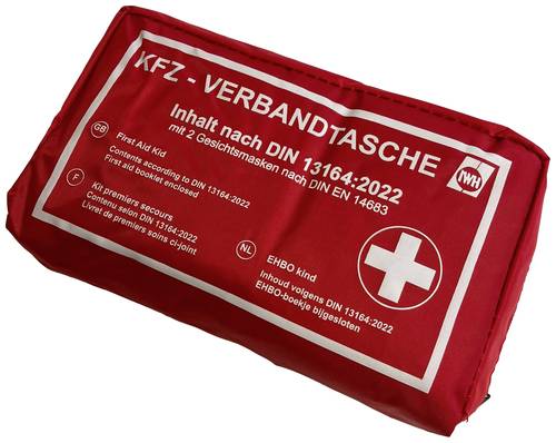 IWH 023511 KFZ-Verbandtasche  rot  DIN 13164:2022 Verbandtasche Pkw DIN 13164 02-2022 1 Set von IWH