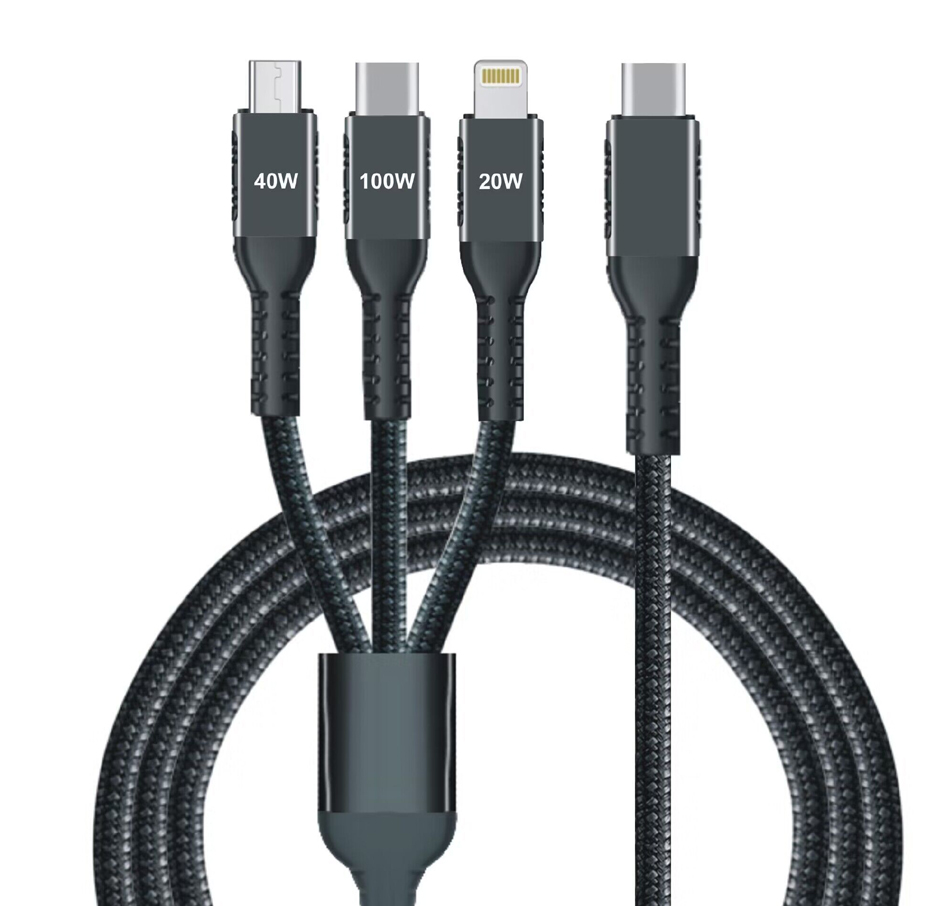 IWH 3-in-1 Ladekabel, USB-A-Lightning + Micro USB + USB-C IWH 3-in-1 Ladekabel, USB-A-Lightning + Micro USB + USB-C von IWH