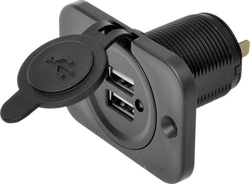 IWH USB Doppel-Einbau-Steckdose 12/24 Volt 21100mA Belastbarkeit Strom max.=2.0A 12 oder 24 V/DC von IWH