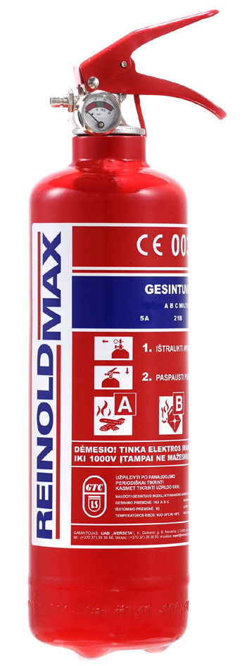 REINOLD MAX Feuerlöscher für Kraftfahrzeuge, 2 kg, DIN EN 3 von IWH