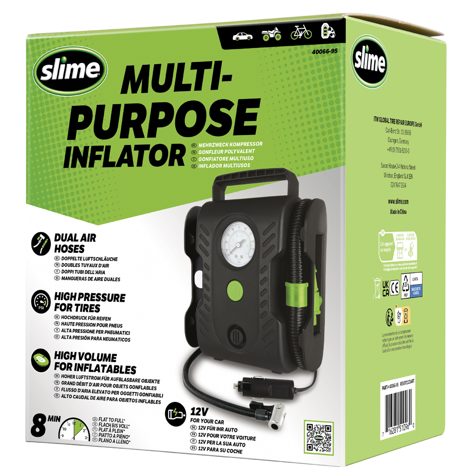 Slime Multi-Purpose Tyre Kompressor, mit Manometer Slime Multi-Purpose Tyre Kompressor, mit Manometer von IWH
