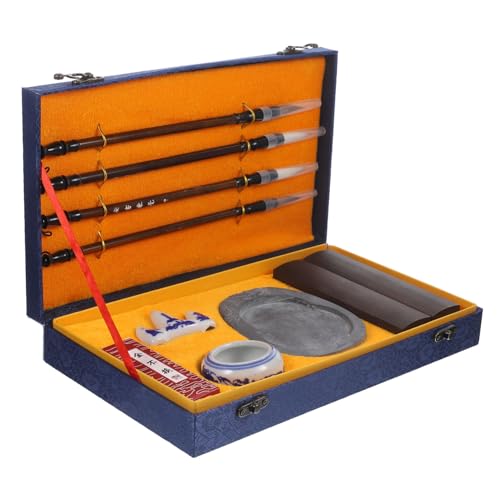 IWOWHERO Elegantes chinesisches Kalligraphie-Pinsel-Set Tuschestein tragbarer Schreibpinsel-Satz für Studenten IWOWHERO Elegantes chinesisches Kalligraphie-Pinsel-Set Tuschestein tragbarer Schreibpinsel-Satz für Studenten von IWOWHERO