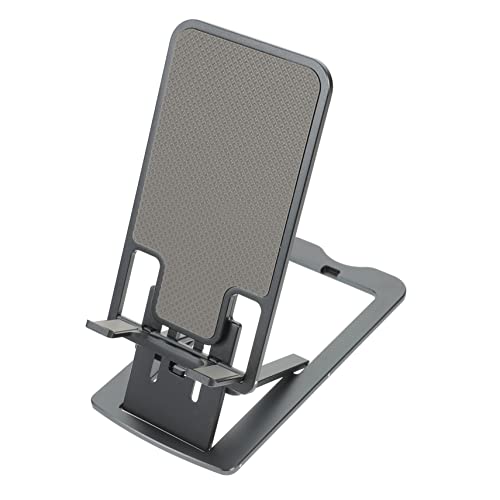 IWOWHERO Faltbarer Handyhalter aus Aluminiumlegierung Verstellbarer Tischständer für Smartphones für Schreibtisch mit Rutschfestem Silikonpolster für Optimalen Halt von IWOWHERO
