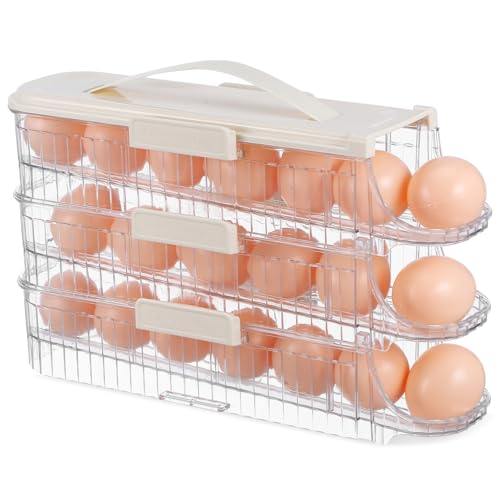 IWOWHERO für Eier automatisch Kühlschrank Organizer zur Aufbewahrung von Eiern Eierständer Korb egg holder for refrigerator Eierhalter rollender Eierbehälter das Haustier von IWOWHERO