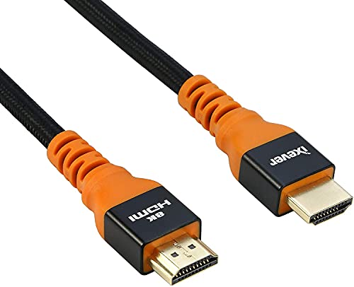 IXEVER 8K HDMI 2.1 Kabel, 2 m, (zertifiziert) HDMI-Kabel 2.1 Ultra High-Speed 48 Gbit/s [8K @ 60Hz] Nylon Geflochtenes Kabel unterstützt Dynamic HDR, Dolby Atmos von IXEVER