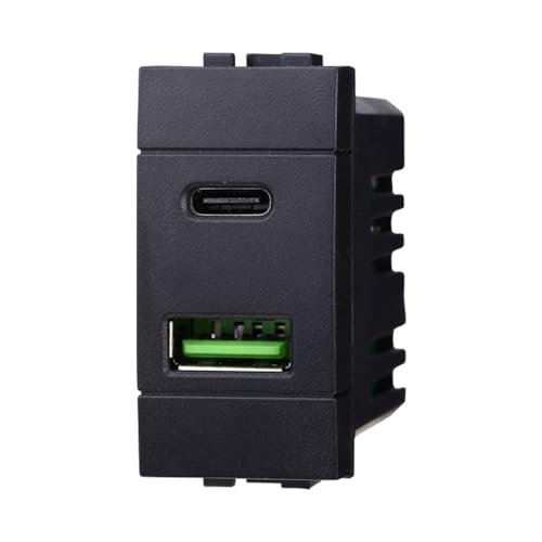 IXTRIMA Duales USB-Ladegerät mit 2 Anschlüssen, 3,1 A USB-C + U SB A, Farbe Schwarz, kompatibel mit Bticino Living Light/International, 1 Stück IXTRIMA Duales USB-Ladegerät mit 2 Anschlüssen, 3,1 A USB-C + U SB A, Farbe Schwarz, kompatibel mit Bticino Living Light/International, 1 Stück von IXTRIMA