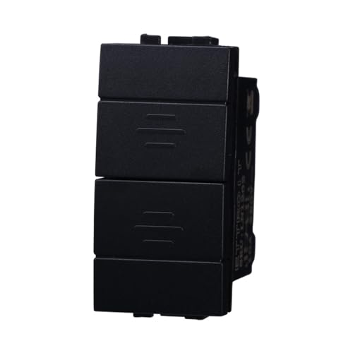 IXTRIMA Interlock-Knopf mit doppelter Duschstange 1P + 1P 10A Farbe Schwarz kompatibel mit Bticino Living International/Light 1 Stück von IXTRIMA