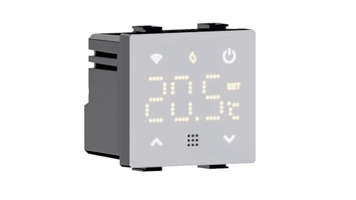 IXTRIMA TUYA WLAN-Thermostat, programmierbares Modul, 2P, 240 V, Touch-Display mit Hintergrundbeleuchtung, weiß, kompatibel mit Halterungen Bticino Matix IXTRIMA TUYA WLAN-Thermostat, programmierbares Modul, 2P, 240 V, Touch-Display mit Hintergrundbeleuchtung, weiß, kompatibel mit Halterungen Bticino Matix von IXTRIMA