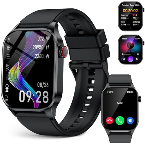 IYDEE Smartwatch für Herren und Damen, Anruf, Bluetooth 2.04 Zoll, AMOLED HD, Smartwatch IP68, Herzfrequenz-Monitor, Blutdruck, Schlaf und Gesundheit, 100 Sportmodi, kompatibel mit Android iOS von IYDEE