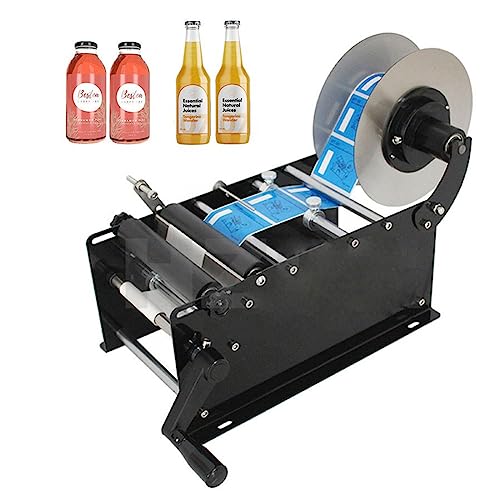 IYUESQ Etikettenklebemaschine für runde Flaschen, manuelle Etikettiermaschine für Weinflaschenaufkleber, 15–30 Stück/min für Etiketten mit Einer Breite von 10–110 mm und Einer Länge von 1 von IYUESQ