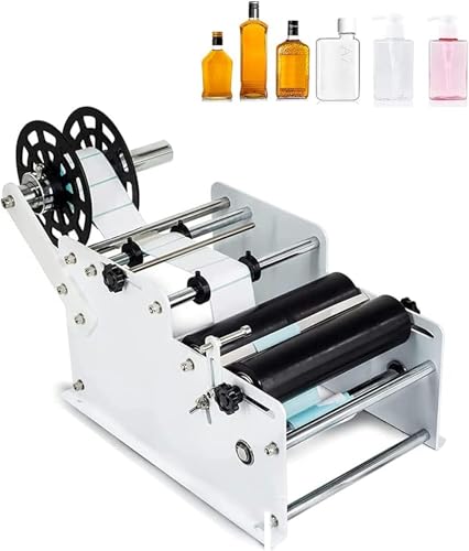 IYUESQ Etikettierung runder Flaschen, manuelle Etikettiermaschine, einfach zu bedienen, weit verbreitet, verstellbare Lebensmitteletiketten/Dosen, Plastikflaschen, Glas und Metall von IYUESQ