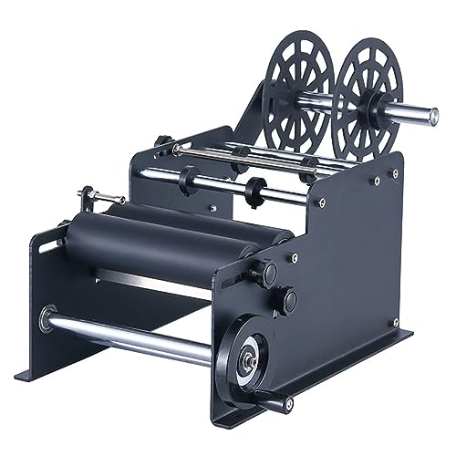IYUESQ Flaschenetiketten-Applikator, halbautomatische Etikettiermaschine, Keine Blasenfalten, einfach zu bedienen, für Zylinderflaschen (schwarz) von IYUESQ