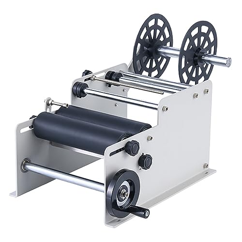 IYUESQ Flaschenetiketten-Applikator, halbautomatische Etikettiermaschine, Keine Blasenfalten, einfach zu bedienen, für Zylinderflaschen (weiß) von IYUESQ
