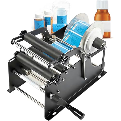 IYUESQ Manuelle runde Etikettiermaschine mit Druckstange, runde Flaschenetikettiermaschine, Selbstklebende Etikettenetikettiermaschine, Verstellbarer Kunststoff IYUESQ Manuelle runde Etikettiermaschine mit Druckstange, runde Flaschenetikettiermaschine, Selbstklebende Etikettenetikettiermaschine, Verstellbarer Kunststoff von IYUESQ