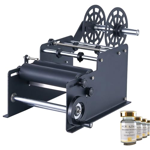 IYUESQ Manueller runder Flaschenaufkleber, halbautomatische Flaschenetikettiermaschine, langlebig, Getränkegeschäfte (schwarz) von IYUESQ