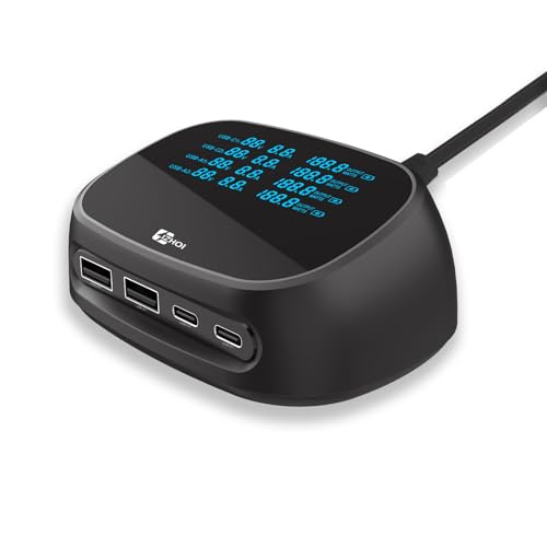 IZHOI USB C Ladegerät 100W LED-Anzeige PD3.0 QC5.0 PPS Schnellladegerät mit 1,5m Kabel - GAN USB C Netzteil für iPhone- & Samsung- schnelle Aufladung von IZHOI