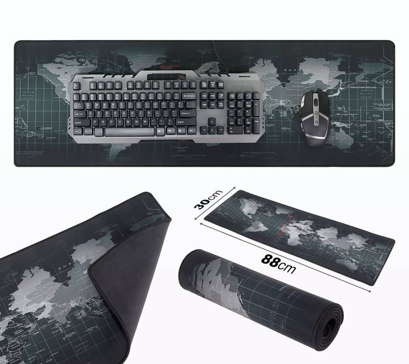 IZOXIS Gaming Mauspad StylePad Grau - Ergonomisches Tastatur-Mauspad für stilvolles Arbeiten (Geschenk-Set, Schreibtischunterlage-Set) von IZOXIS
