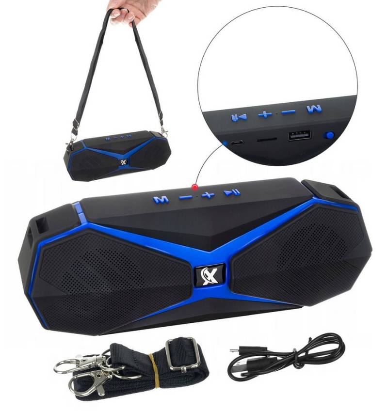 IZOXIS Tragbarer Lautsprecher mit vielseitigem Gurt für optimalen Soundgenuss Bluetooth-Lautsprecher (kompaktes design) von IZOXIS