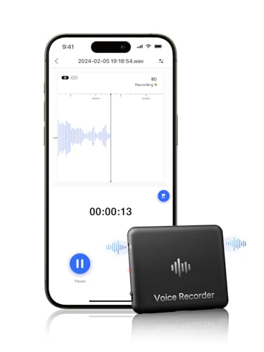 64GB Smart Voice Recorder, IZYREC Sprachaktivierung mit Telefon-App, 30 Stunden kontinuierliche Aufnahme, Audio-Aufnahmegerät von IZYREC