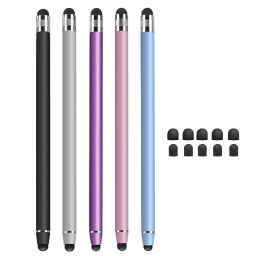 IZyufan Touchscreen Stift [5 Stück], Hohe Empfindlichkeit 2 in 1 Universelle Kapazitive Stylus Touch Pen für iPhone Pad Galaxy Mi Smartphones und Tablets, iOS, Android von IZyufan