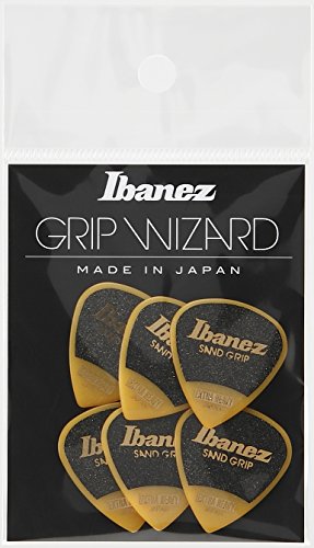 IBANEZ Grip Wizard Series Sand Grip Flat Pick - gelb 6 Stück (PPA16XSG-YE) von Ibanez